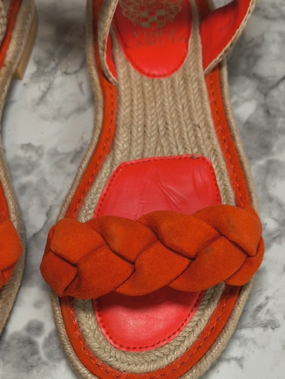 Vince Camuto Women's Espadrille Orange Ankle Wrap Sandals, Size 7M - Picture 3 of 13